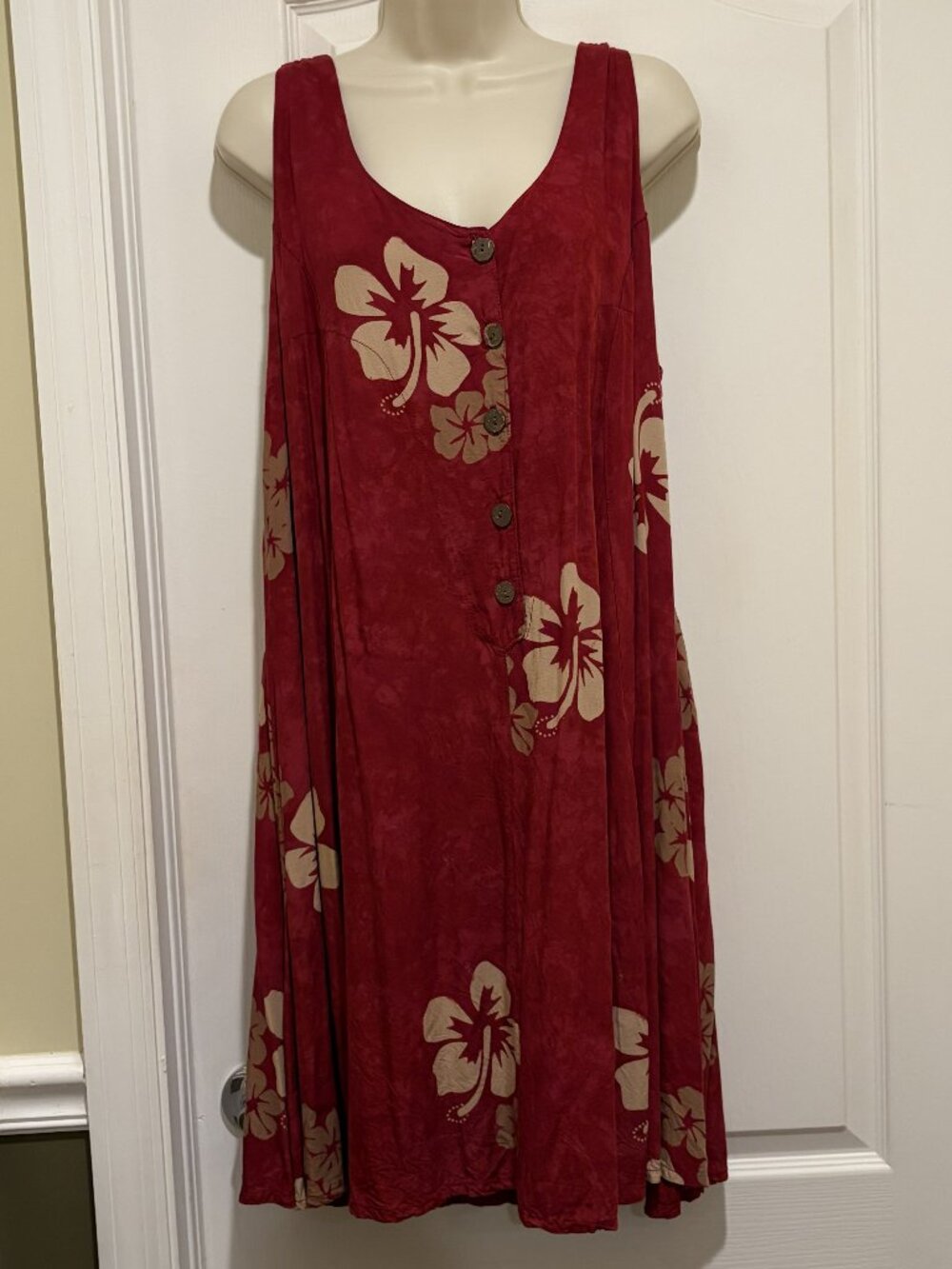 NaPua Collection Red Floral Hawaiian Dress